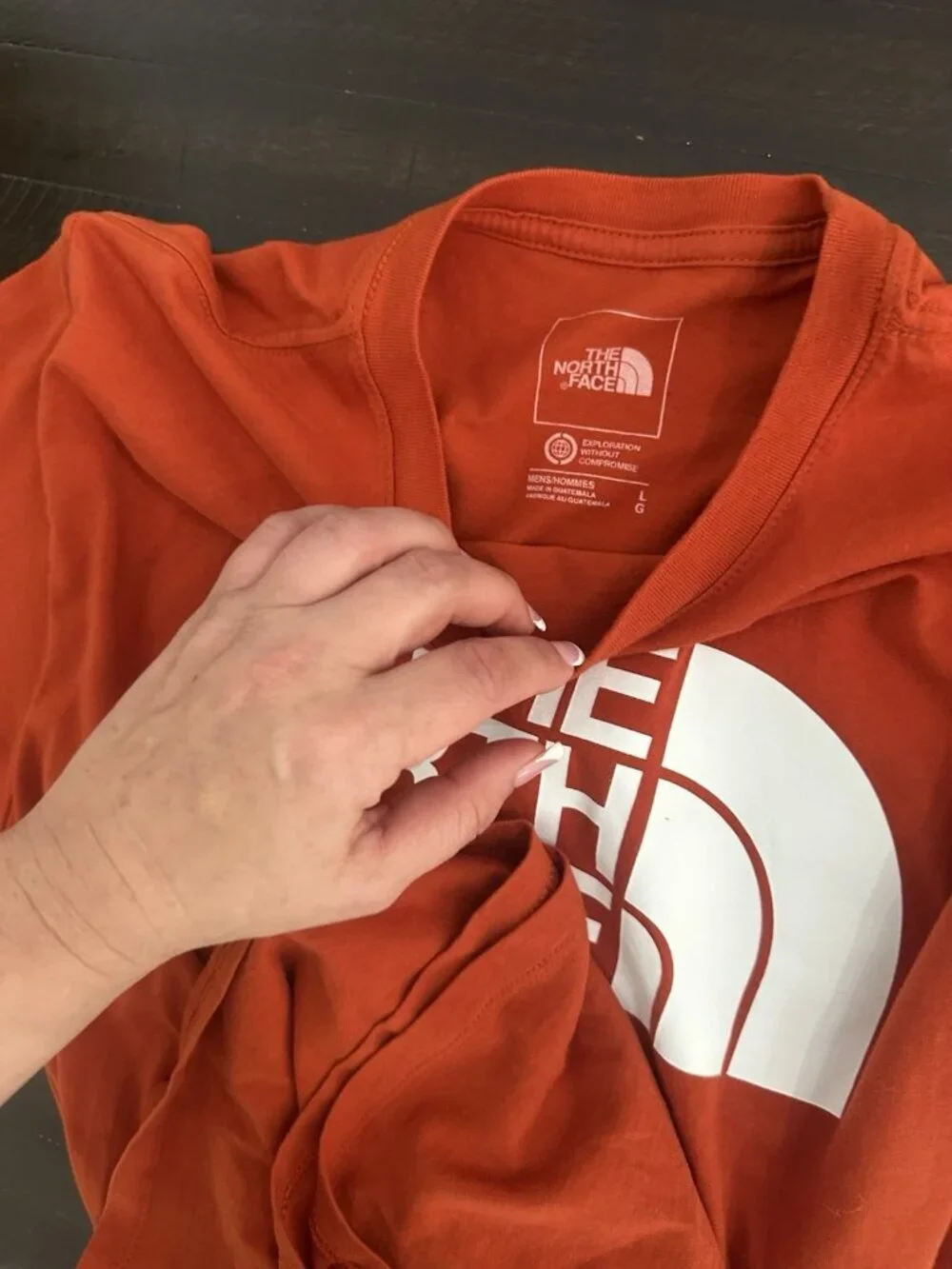 The North Face Exploration Without Compromise T-Shirt Men's Size Large Orange